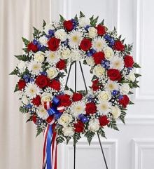 Corona Fúnebre en Pedestal RYB